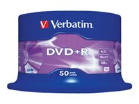 Verbatim - 50 x DVD+R - 4.7 Go 16x - argent mat - spindle 43550