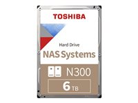 Toshiba N300 NAS - Disque dur - 6 To - interne - 3.5" - SATA 6Gb/s - 7200 tours/min - mémoire tampon : 256 Mo HDWG460UZSVA