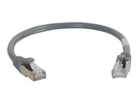 C2G Cat6a Booted Shielded (STP) Network Patch Cable - Cordon de raccordement - RJ-45 (M) pour RJ-45 (M) - 30 m - STP - CAT 6a - moulé, sans crochet, bloqué - gris 89925