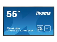 iiyama ProLite LH5551UHSB-B1 - Classe de diagonale 55" (54.6" visualisable) écran LCD rétro-éclairé par LED - signalisation numérique - 4K UHD (2160p) 3840 x 2160 - noir brillant LH5551UHSB-B1