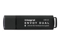Integral Envoy Dual - Clé USB - chiffré - 128 Go - USB 3.0 INFD128GENVDL3.0-197