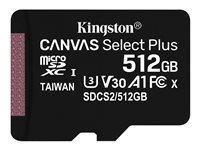 Kingston Canvas Select Plus - Carte mémoire flash - 512 Go - A1 / Video Class V30 / UHS Class 3 / Class10 - SDXC UHS-I SDCS2/512GBSP