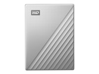 WD My Passport Ultra for Mac WDBPMV0050BSL - Disque dur - chiffré - 5 To - externe (portable) - USB 3.1 (USB-C connecteur) - AES 256 bits - argent WDBPMV0050BSL-WESN