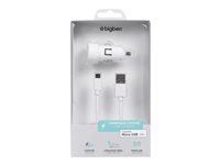 BIGBEN Connected - Adaptateur d'alimentation pour voiture - 2.4 A - 2 connecteurs de sortie (USB) - blanc MINICAC2AMICWBB