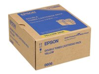 Epson Double Pack - Pack de 2 - jaune - original - cartouche de toner - pour Epson AL-C9500DN; AcuLaser C9300D2TN, C9300D3TNC, C9300DN, C9300DTN, C9300N, C9300TN C13S050606